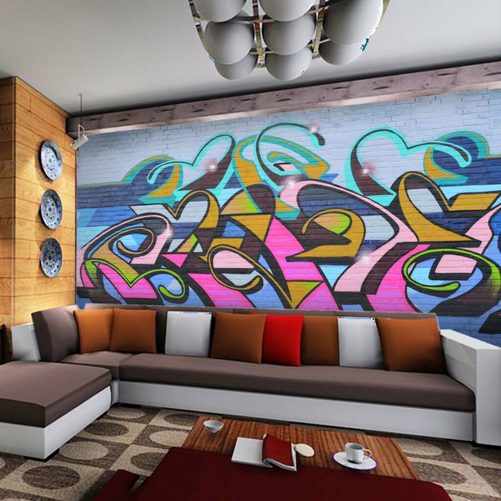Graffiti Typographic Business Lounch Room Wall Painting