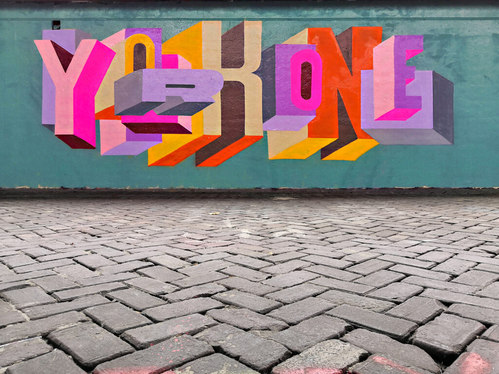 Mural graffiti Typographic Art 3Dee