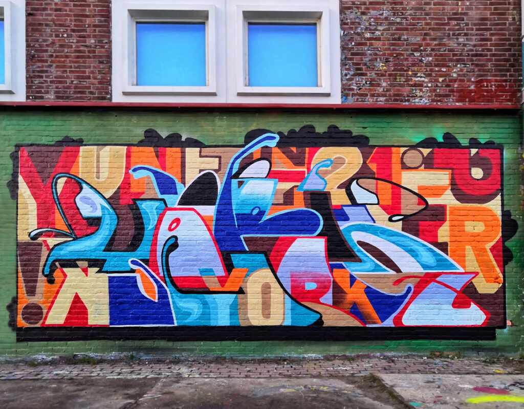 Graffiti Art Typographic Mural Hybrid Letters