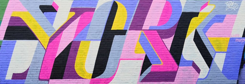 Graffiti Art Typographic Art Pink Power
