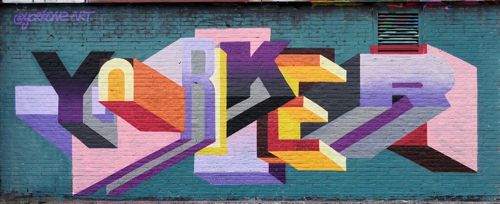 Graffiti Mural Typographic 3D Style Yorker